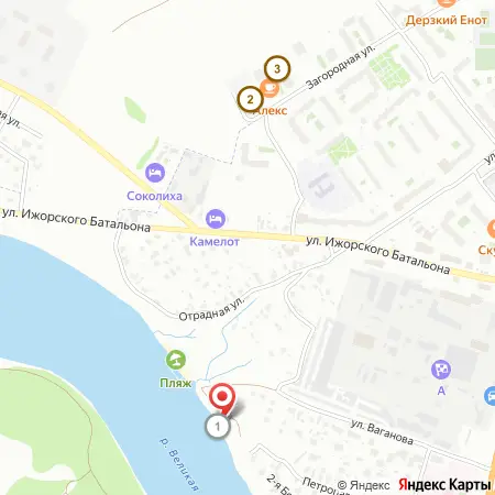 Кафе рядом с местом «Акваклуб «Белый песок»» на карте