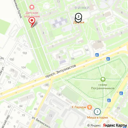 Кафе рядом с местом «Сквер на Сиреневом бульваре» на карте